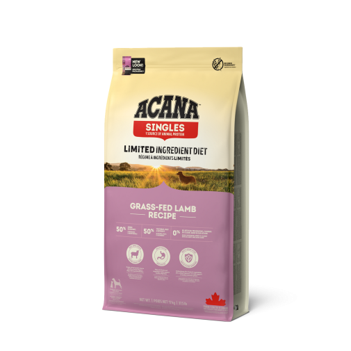 ACANA Singles Grass-Fed Lamb Updated Front Left 17kg EMEA APAC.png