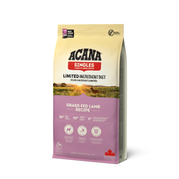 ACANA Singles Grass-Fed Lamb Updated Front Left 17kg EMEA APAC.png